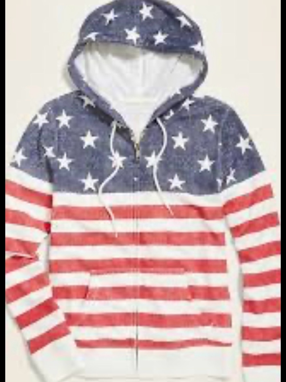 Old Navy Patriotic Stars & Stripes Zip Hoodie - Women Red, White & Blue Large
